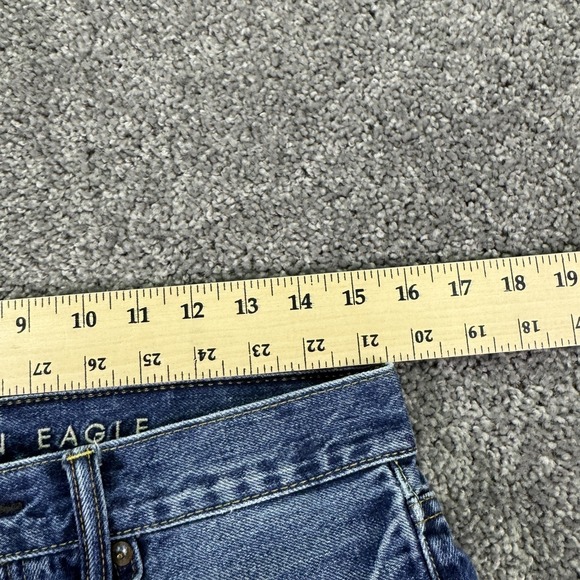 American Eagle Shorts Mens 30 Blue Distressed Denim Bermuda Cutoff Casual Ripped - Picture 5 of 7